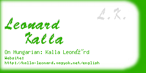 leonard kalla business card